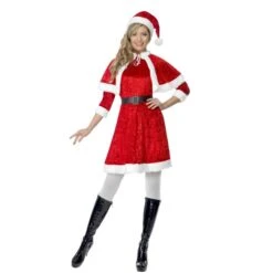 Costume Mamma Natale Con Mantellina E Cappellino