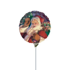 Palloncino Con Astina Babbo Natale Sorridente Da 16 Cm - Anagram