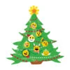 Palloncino Albero Di Natale Con Palline Emoji Da 83 X 86 Cm - Anagram -Vendite Costumi 113254
