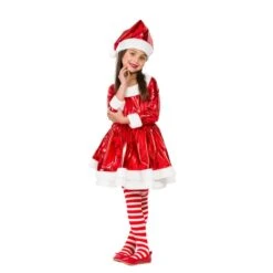 Costume Babbo Natale Elegante Da Bambina