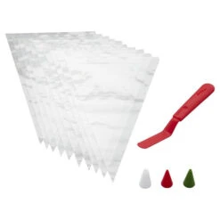 Set Sac A Poche, Beccucci E Spatole Per Natale - Wilton - 14 Pezzi