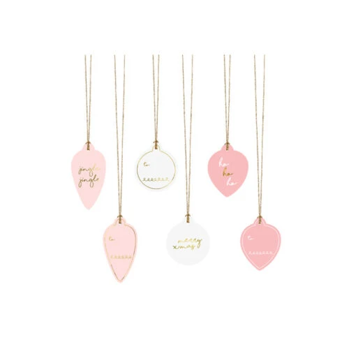 Etichette Natalizie Con Palline Di Natale - 12 Unità -Vendite Costumi 202139