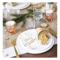 Tovaglioli Bianchi Albero Di Natale Da 16 X 16,5 Cm - 20 Unità -Vendite Costumi 202194 2