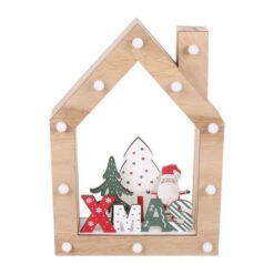 Casetta Di Natale In Legno Con Luce 21 X 6 X 30 Cm