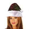 Cappello Da Babbo Natale Con Paillettes Rosse E Verdi - 57 Cm -Vendite Costumi 3RTI