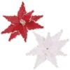 Ramo Decorativo Di Fiori Di Natale Con Bordo Bianco 30 Cm -Vendite Costumi 4VRR