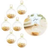 Pallina Di Natale Con Stelle Per Segnaposto 7 X 5,5 Cm - 6 Pz. -Vendite Costumi 9P0M