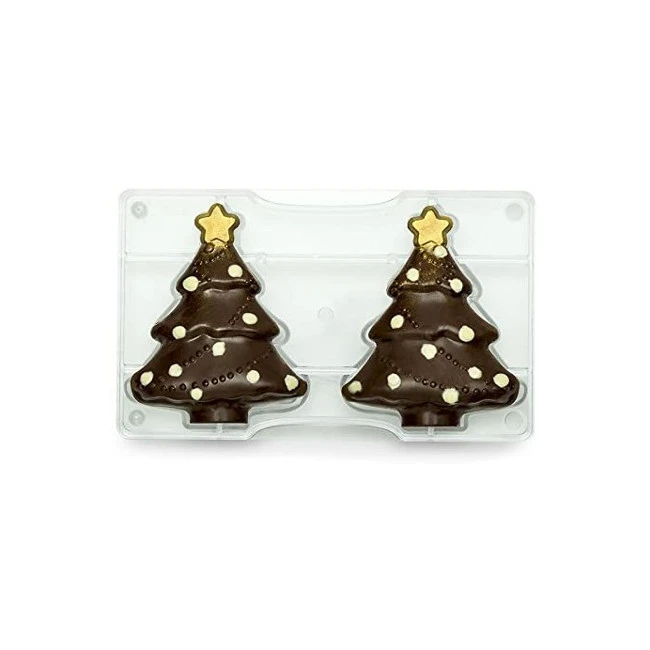 Stampo Albero Natale Di Cioccolato 10 Cm - Decora - 2 Cavità 3 Stampo Albero Natale Di Cioccolato 10 Cm - Decora - 2 Cavità