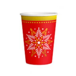 Bicchieri Stella Di Natale Da 270 Cc - Maxi Products - 6 Unità -Vendite Costumi BKVM