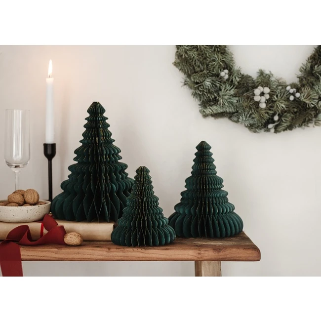 Decorazione Albero Di Natale Nido D'ape Verde Bottiglia - 24 Cm - 1 Unità 4 Decorazione Albero Di Natale Nido D'ape Verde Bottiglia - 24 Cm - 1 Unità - immagine 2