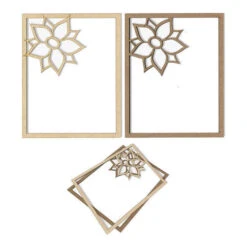 Shaker Di Stelle Di Natale In Legno Con Cornice E Acetato 22,5 X 18 Cm - Artis Decor - 2 Pz.