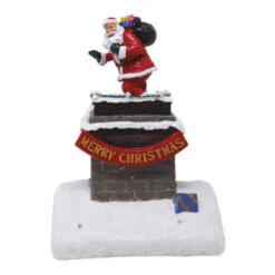 Camino Con Babbo Natale Con Musica E Luci 18 X 22 Cm