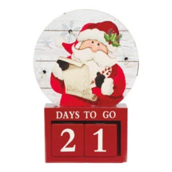 Calendario D'Avvento Di Babbo Natale Con Luce 12,5 X 18,5 Cm