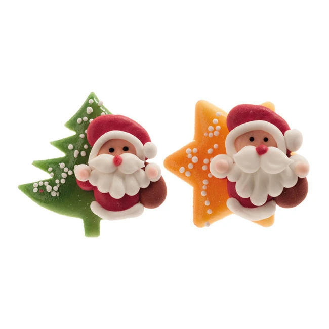 Decorazioni Di Marzapane Babbo Natale Da 4,5 X 4,5 Cm - Dekora - 48 Unità 3 Decorazioni Di Marzapane Babbo Natale Da 4,5 X 4,5 Cm - Dekora - 48 Unità