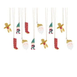 Etichette Natalizie Con Babbo Natale - 12 Unità