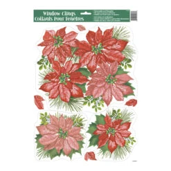 Decorazione Adesiva Stella Di Natale Per Finestra - 3 Unità