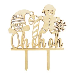 Topper Torta In Legno Oh Oh Oh Babbo Natale - Scrapcooking