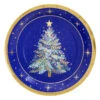 Piatto Albero Di Natale Blu Notte 23 Cm - 6 Pezzi