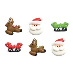 Decorazioni Di Zucchero Babbo Natale Renne E Slitte - Decora - 6 Unità