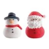 Decorazioni Di Zucchero 3D Babbo Natale E Pupazzo Di Neve Da 3 X 4 Cm - Dekora - 24 Unità -Vendite Costumi HRYO