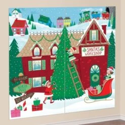 Murale Decorativo Ufficio Di Babbo Natale - 1,65 X 0,82 M