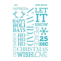 Stencil Frasi Di Natale 20 X 28,5 Cm - Artis Decor - 1 Unità