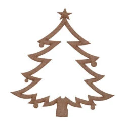 Albero Di Natale In Legno Con Acetato 10 X 8,5 Cm - Artis Decor - 2 Pz.