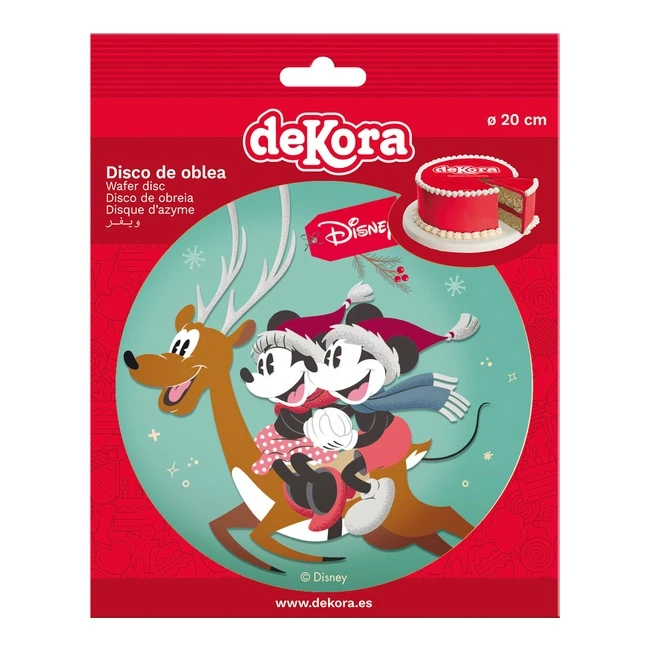 Cialda Commestibile Topolino E Minnie Natale Da 20 Cm - Dekora 5 Cialda Commestibile Topolino E Minnie Natale Da 20 Cm - Dekora - immagine 3