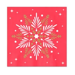 Tovaglioli Con Stella Di Natale Da 16,5 X 16,5 Cm - Maxi Products - 30 Unità -Vendite Costumi LZIV