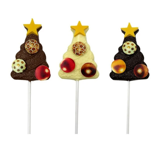 Lecca Lecca Di Cioccolato Albero Di Natale Da 45 G - 20 Unità 3 Lecca Lecca Di Cioccolato Albero Di Natale Da 45 G - 20 Unità