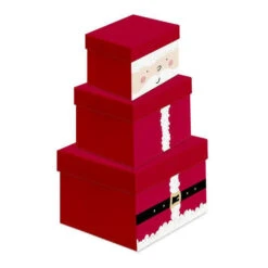 Scatola Quadrata Babbo Natale - DCasa - 3 Unità