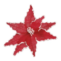Ramo Decorativo Di Fiori Di Natale Con Bordo Bianco 30 Cm -Vendite Costumi MVKN