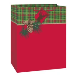 Borsa Regalo Di Natale Rosso Da 26,5 X 14 X 33 Cm - 1 Unità