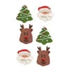 Decorazioni Di Zucchero Babbo Natale, Renne E Albero Di Natale - Decora - 6 Unità -Vendite Costumi N89I