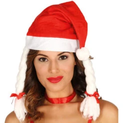 Cappello Di Babbo Natale Con Trecce