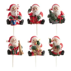 Topper Cupcake Babbo Natale Con Regali - Dekora - 36 Unità