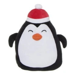 Pinguino Di Peluche Con Cappello Di Babbo Natale 20 X 30 Cm