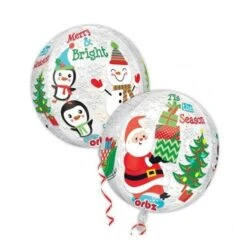 Palloncino Orbtz Trasparente Di Babbo Natale Da 38 X 40 Cm - Anagram