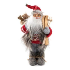 Figura Di Babbo Natale Di 30 Cm Con Sci
