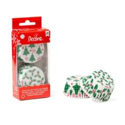 Pirottini Cupcake Vischio E Alberi Di Natale - Decora - 36 Unità