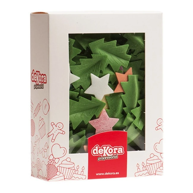 Cialde Stella E Albero Di Natale Da 3,5 Cm - Dekora - 200 Unità 4 Cialde Stella E Albero Di Natale Da 3,5 Cm - Dekora - 200 Unità - immagine 2