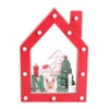 Casetta Di Natale In Legno Rosso Con Luce, 21 X 6 X 30 Cm