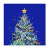 Tovaglioli Albero Di Natale Blu Notte 16,5 X 16,5 Cm - 30 Pezzi. -Vendite Costumi T4HI