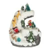 Decorazione Natalizia Di Babbo Natale E Pattinatori Con Musica E Luci 19 X 16,5 Cm -Vendite Costumi TV7P