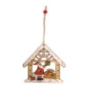 Decorazione In Legno Casetta Con Babbo Natale Da 12 Cm -Vendite Costumi UJHM