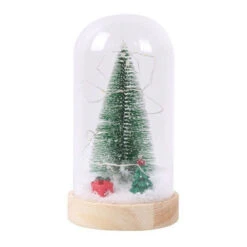 Statuetta Di Natale In Cristallo Con Luci 21 X 11 Cm - 1 Pz.