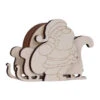 Sottobicchiere In Legno Con Slitta E Babbo Natale E Supporto 17 X 13,5 X 12 Cm - Artis Decor -Vendite Costumi VQ81
