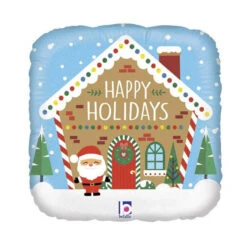 Palloncino Quadrato Happy Holidays Natale Da 46 Cm - Grabo