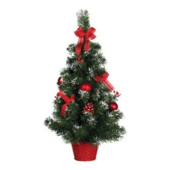 Alberello Di Natale Coperto Di Neve E Decorato - 60 Cm -Vendite Costumi WMFK