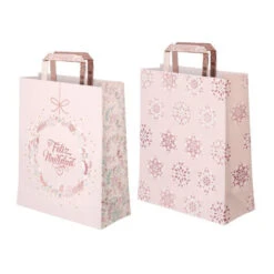 Sacchetto Regalo Di Natale Rosa 32 X 26 X 10 Cm Assortito - 1 Pz.